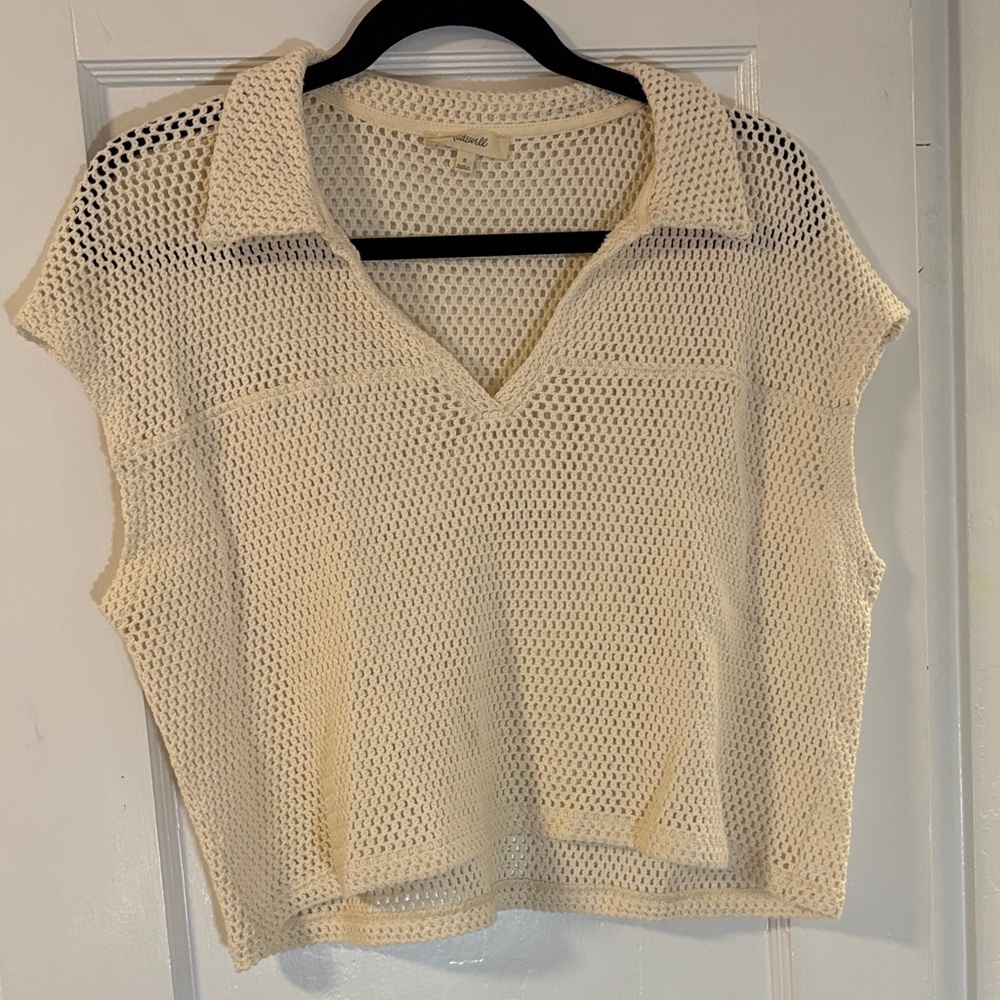 Madewell Crochet Polo Top